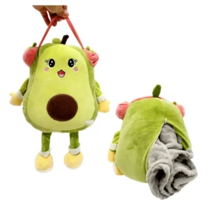 Jucarie de Plus tip perna Avocado cu paturica catifelata, 50 cm, Impact Vision®