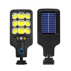 Lampa Solara De Exterior, Pentru Casa/Gradina/Terasa, 63 Led COB, Senzori De Miscare, Rezistenta la Apa IP65, Negru, Impact Vision®